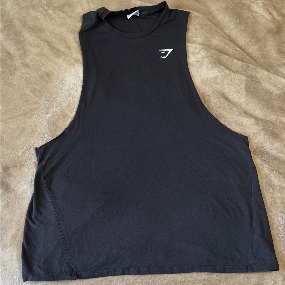 Gymshark Black Tank Top with White Logo